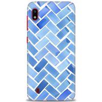 Samsung Galaxy A10 Kılıf HD Baskılı Kılıf - Mavi + Tam Ekran Koruyucu