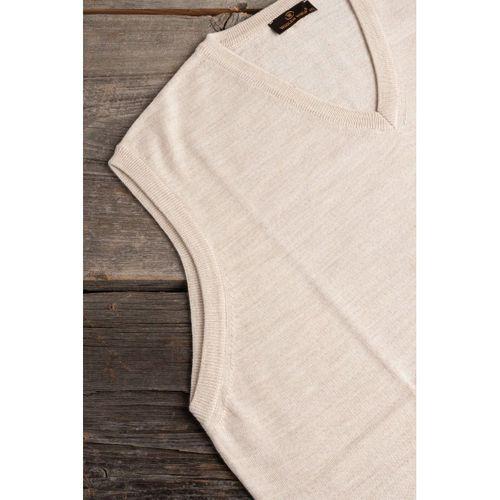 V Yaka Battal (Büyük Boy) Yünlü Kolsuz Triko Süveter