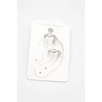 2'li Taşlı Kıkırdak Küpe - Gümüş