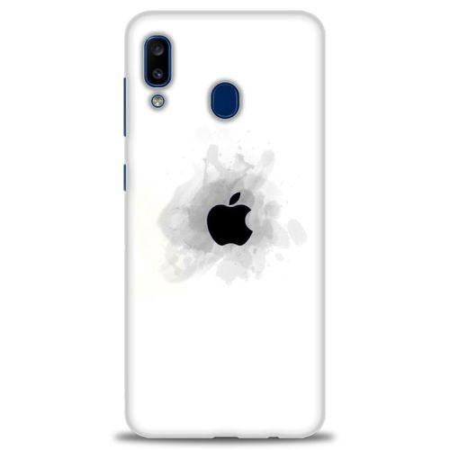 Samsung Galaxy A20 Kılıf HD Baskılı Kılıf - Siyah Elma + Tam Ekran Koruyucu