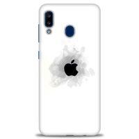 Samsung Galaxy A20 Kılıf HD Baskılı Kılıf - Siyah Elma + Tam Ekran Koruyucu