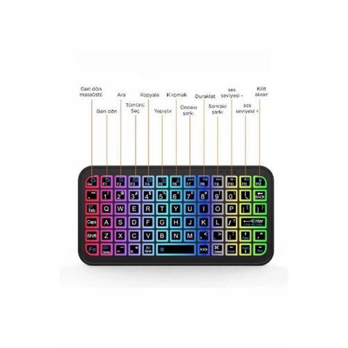Mini Klavye Smarttv Işıklı Bluetooth Kablosuz Televizyon Ps3 Dizüstü Tabletler Ve Telefonlar İçin