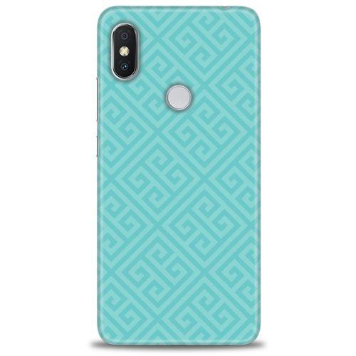 Xiaomi Redmi Note 6 Pro Kılıf HD Baskılı Kılıf - Mavi Mozaik + Tam Ekran Koruyucu