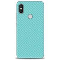 Xiaomi Redmi Note 6 Pro Kılıf HD Baskılı Kılıf - Mavi Mozaik + Tam Ekran Koruyucu