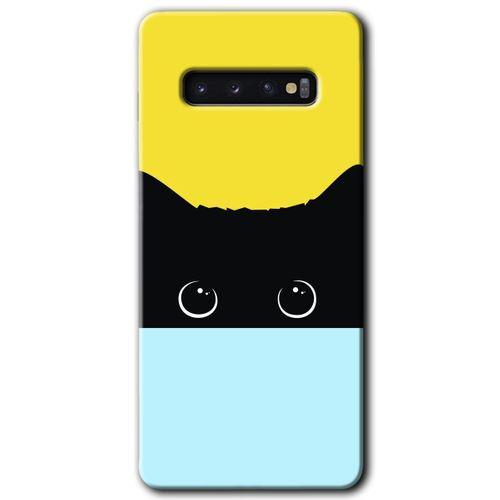 Samsung Galaxy S10 HD Baskılı Kılıf + 9D Tam Ekran Koruyucu - Kara-Kedi