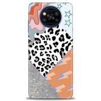 Xiaomi Poco X3 NFC Kılıf HD Baskılı Kılıf - Leopar ve Şimşekler + Tam Ekran Koruyucu