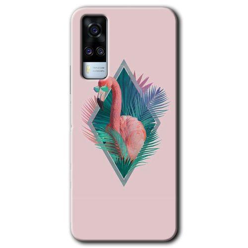 Potkal Hediye Fabrikası Vivo Y51a Kılıf HD Desen Baskılı Arka Kapak - Flamingo