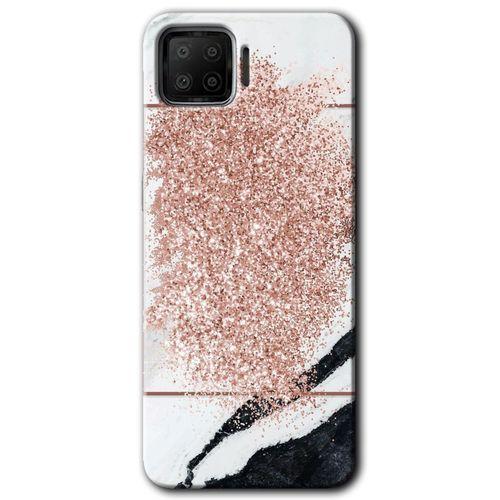BeRa Aksesuar Oppo A73 Kılıf Baskılı Kapak - Simli Mermer +Tam Kaplayan Mat Seramik