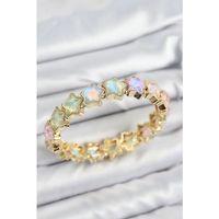Pirinç Hologram Yıldız Model Gold Renk Lastikli Kadın Bileklik - TJ-BB7649