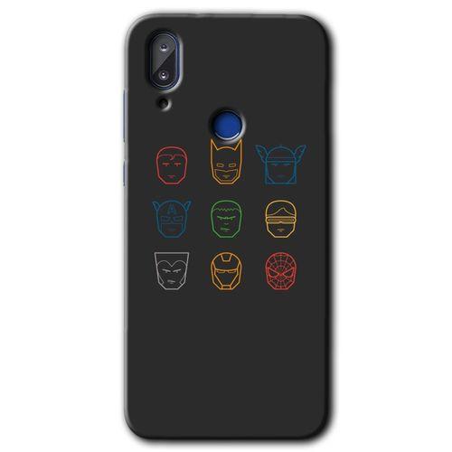 Vestel E5 Kılıf HD Desen Baskılı Arka Kapak+Temperli Cam - Avengers Minimalism