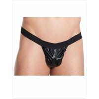 Fantezi Siyah Lame Seksi Erkek String - Tanga