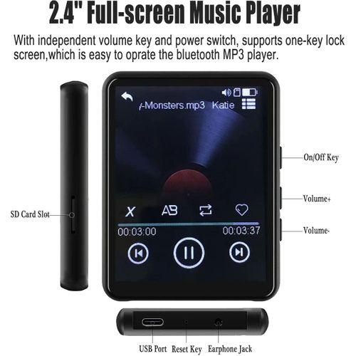 MP3 Çalar Bluetooth 5.0,2.4" Full Dokunmatik Ekranlı Taşınabilir Mp3 Mp4 Çalar