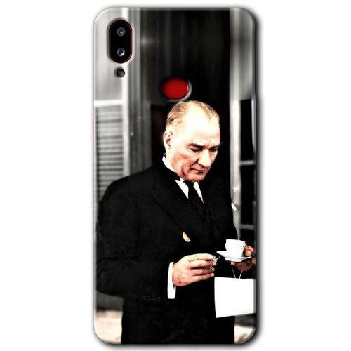 MRCİLETİSİM Samsung Galaxy A10s Kılıf Baskılı Kapak - Atatürk Türk Kahvesi +Tam Ekran Koruyucu