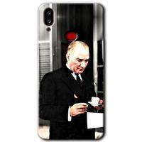 MRCİLETİSİM Samsung Galaxy A10s Kılıf Baskılı Kapak - Atatürk Türk Kahvesi +Tam Ekran Koruyucu