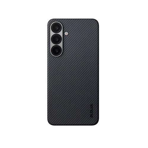 Galaxy S25 Kılıf M-safe Şarj Özellikli 600D Aramid Fiber Pitaka Ultra-Slim Classic Serisi Black-Grey Twill Kapak