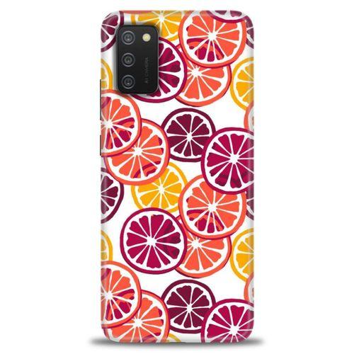 Samsung Galaxy A03S Kılıf HD Baskılı Kılıf - Bordo Limon Dilimleri + Tam Ekran Koruyucu