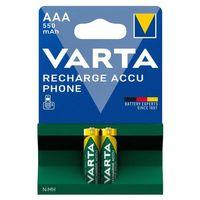 Varta Ni-Mh 1.2 Volt 550 mA HR03 AAA Şarjlı 2'li İnce Kalem Pil 56663
