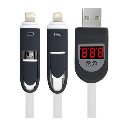 Voltaj Göstergeli Çok Fonksiyonlu Mikrofonlu Usb'Li Şarj Kablosu / Icca86
