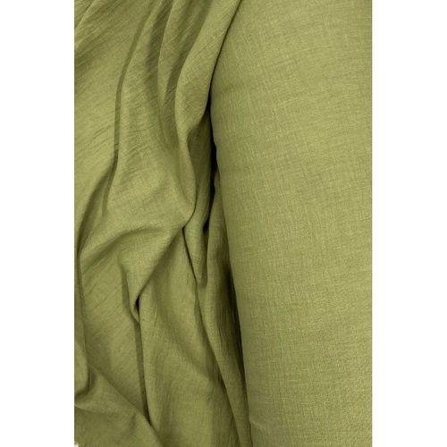 Keten Kumaş - Organik Kumaş - Perde Kumaşı - Ince Keten - Kıyafet Için Kumaş Örtü Haki Yeşil 82