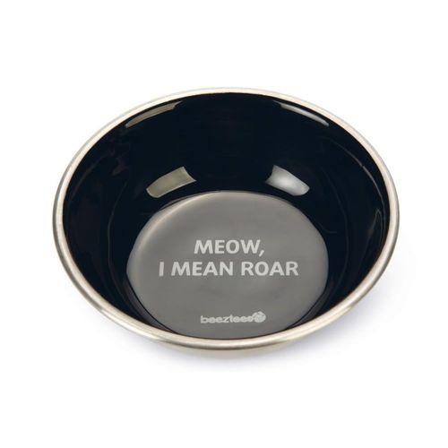 Beeztees Kedi Mama Su Kabı, Paslanmaz Çelik, Siyah, 13cm, 350ml