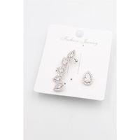 Taşlı Kıkırdak Küpe - Gümüş