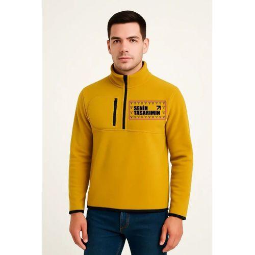 Ön Polar Kazak Dik Yaka - Sarı