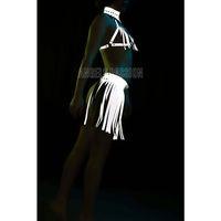 Karanlıkta Parlayan Püsküllü Etekli Seksi Harness Takım