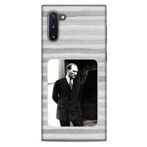 Samsung Galaxy Note 10 Kılıf Atatürk (36) Glitter Kılıf Gri Kumlar
