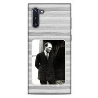 Samsung Galaxy Note 10 Kılıf Atatürk (36) Glitter Kılıf Gri Kumlar
