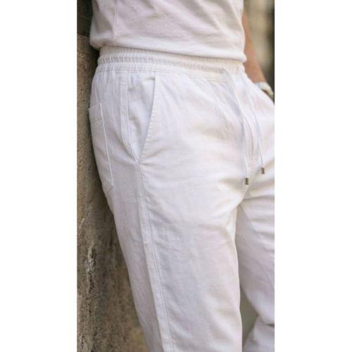 Erkek İç Göstermez Yıkamalı Keten Pantolon