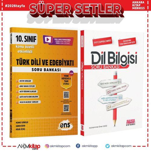 ENS Yayıncılık 10. Sınıf Türk Dili ve Edebiyatı Etkinlikli ve AKM Dil Bilgisi Soru Bankası Seti 2 Kitap