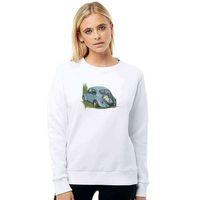 Wv Beetle Wosvos Baskılı Beyaz Kadın Sweatshirt