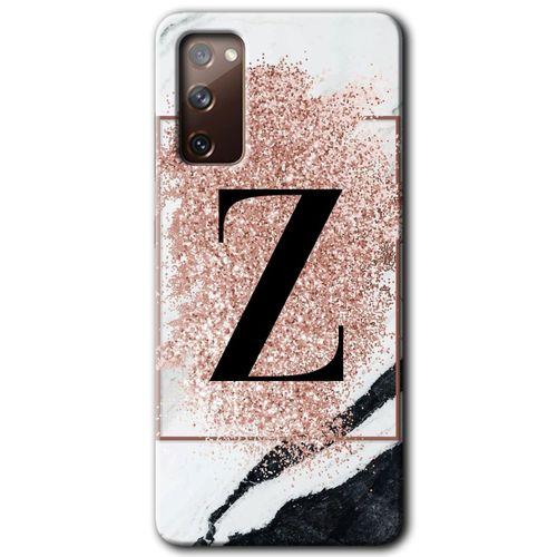 Samsung Galaxy S20 FE Kılıf HD Desen Baskılı Arka Kapak - Pembe Mermer Desenli Z Harfi