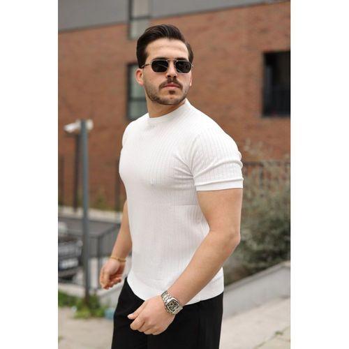 Erkek Fitilli Bisiklet Yaka Triko Tişört