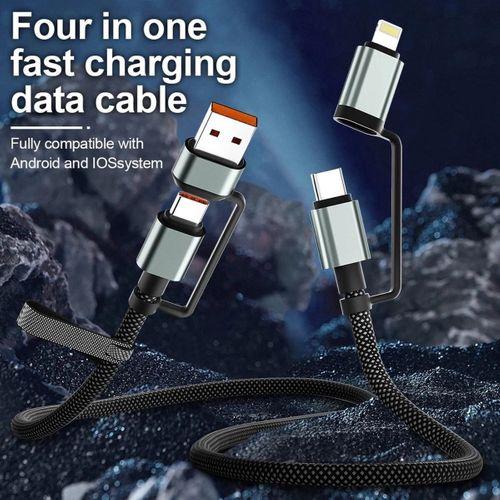 4’ü 1 Arada 100w Akıllı Tasarım Yüksek Dayanıklılık Çoklu Uyumlu Örgülü Hızlı Şarj Kablosu