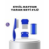 4’lü Evcil Hayvan Tüy Temizleme Seti – Paslanmaz Çelik,plastik, Pratik Ve Hijyenik Bakım