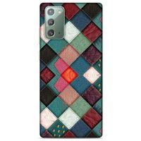 Samsung Galaxy Note 20 Kılıf Patchwork (18) Telefon Kılıfları Pembe Yeşil