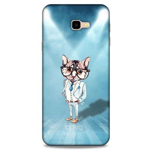 Samsung Galaxy J4 Plus Kılıf FunnyMaX (40) Fit Silikon Kılıf Açık Mavi Kedi
