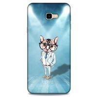 Samsung Galaxy J4 Plus Kılıf FunnyMaX (40) Fit Silikon Kılıf Açık Mavi Kedi