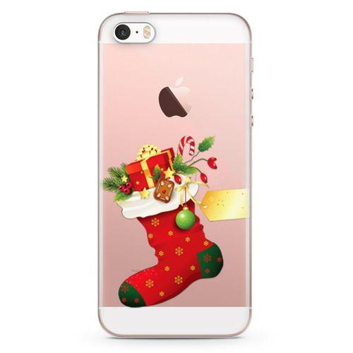 Apple iPhone SE Kılıf Kırmızı Çorap Arka Kapak Koruma Desenli Full Koruyucu