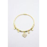 Taşlı Charm Bilezik - Altın