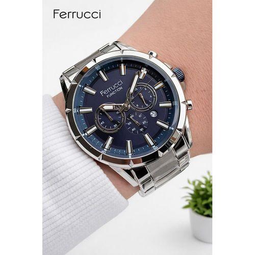 Ferrucci İç Fonksiyonları Aktif 30mt Suya Dayanıklı Çelik Kordon + Bileklik Hediyeli Erkek Kol Saati VS.BLKT.0962