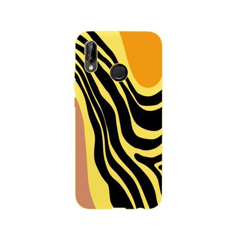 Huawei P20 Lite Modern Art Premium Silikonlu Sarı Telefon Kılıfı