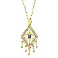 Lucky Life 925 Ayar Gumuss  Gold Nazarlı Göz Lucky Life Lucky Life Kadın Kolye