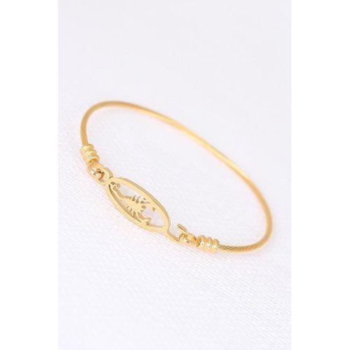 Gold Çelik Akrepli Erkek Kelepçe Bileklik