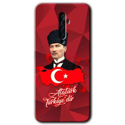 OPPO Oppo Reno 2z Kılıf HD Desen Baskılı Arka Kapak - Atatürkiye