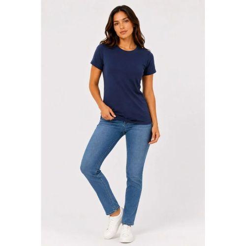 Basic Tişört Bisiklet Yaka Kısa Kol Günlük Yazlık Slim Fit T-Shirt - Lacivert