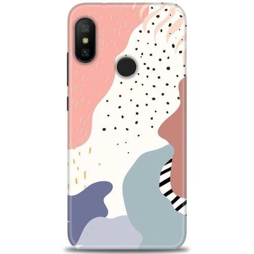 Xiaomi Mi A2 Lite Kılıf HD Baskılı Kılıf - Yaprak ve Benekler + Tam Ekran Koruyucu