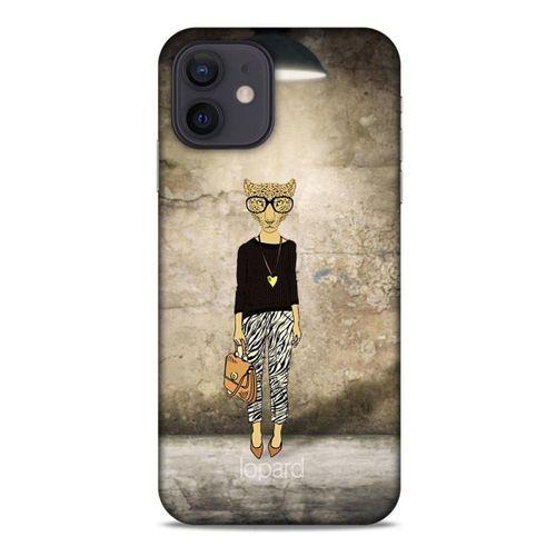 Apple iPhone 12 Kılıf FunnyMaX (20) Koruyucu Kılıf Kahverengi Kaplan