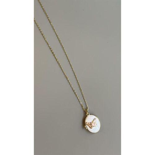 Kelebek Kapaklı Kolye - Altın